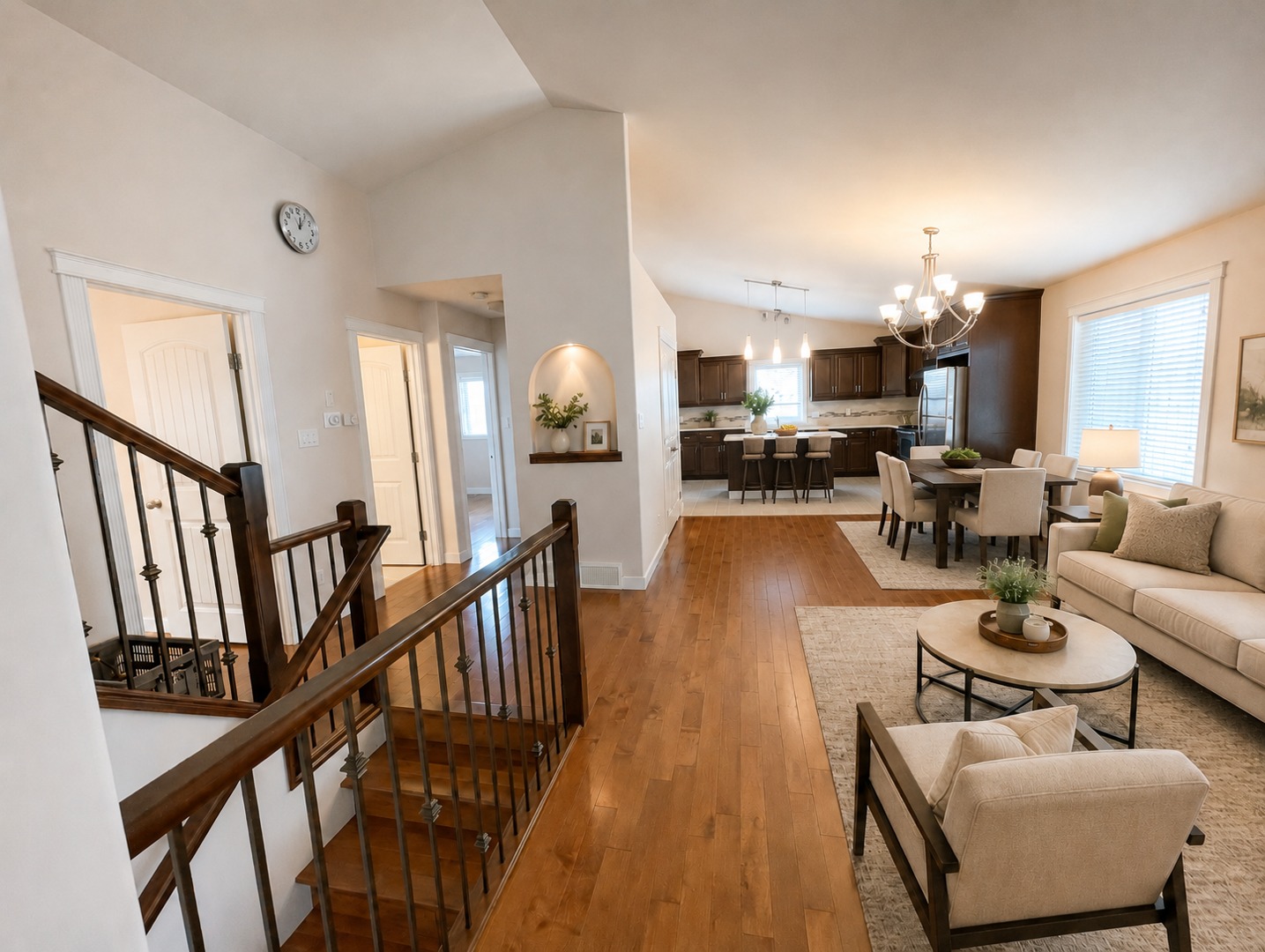 Living and dining space · Virtually staged at 260 Sixmile Common S